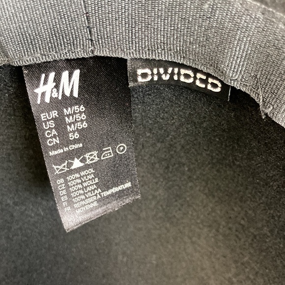 H&M Wool Floppy Hat w/ Black & White Polka Dot Ribbon Accent, One Size - Picture 6 of 7